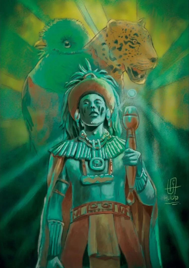 Ilustración de la baraja CHAMÁN.  TÓTEM & DAÑO DIRECTO